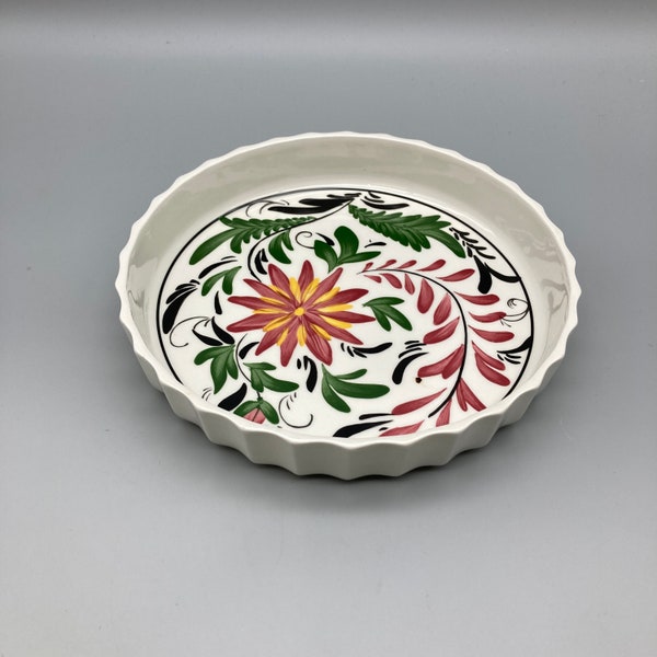 Portmeirion 'Welsh Dresser' Traditional Floral Pattern Flan Dish Collectable Vintage Cookware