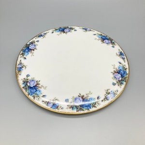 Rare Royal Albert Moonlight Rose Large Floral Bone China Round Cake Plate Gateau Stand