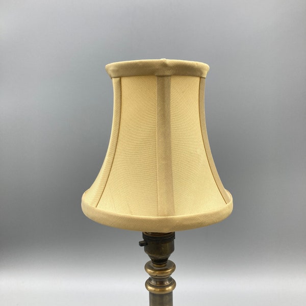 Bell Shaped Lampshade Pale Gold Yellow or Cream  Clip On Vintage Shade (base not included)