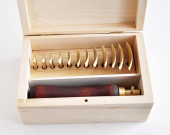 Brass Gouges - Set of 12 - Bookbinding tools