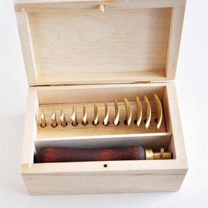 Brass Gouges Set of 12 Bookbinding tools image 1