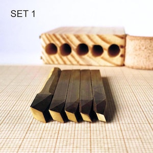 Decorative, brass hand tools – Set of 5pcs. - sets from no.1 to no.10 - Bookbinding tools