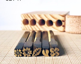 Decorative, brass hand tools – Set of 5pcs. - sets from no.11 to no.20 - Bookbinding tools