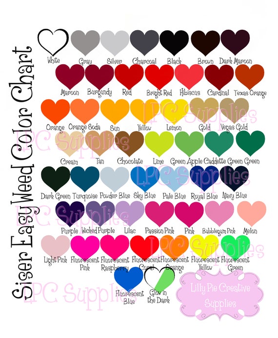 Siser Color Chart