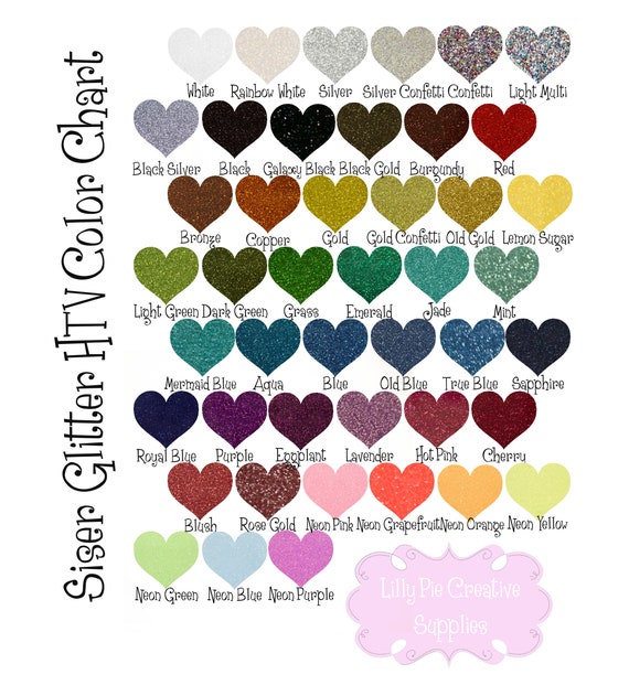 Siser Glitter Htv Color Chart