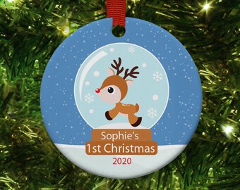 Babys First Christmas ceramic ornament, First Christmas ornament, personalised ceramic ornament, personalised keepsake