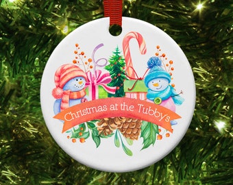 Familie Weihnachten Keramik Ornament, Familie Weihnachtsschmuck, personalisierte Keramik Ornament, personalisierte Andenken