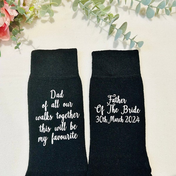 Father of the Bride socks/personalised wedding socks/wedding gift/groomsmen socks/custom socks/groom socks/father of the bride/personalised