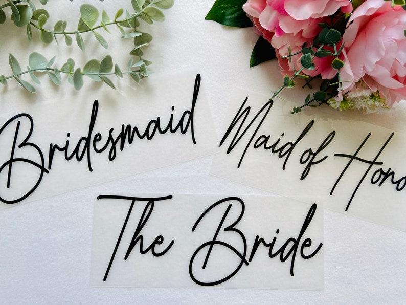 Bride/Bridesmaid/Maid of honor/Mother of the Bride t-shirt transfer, Wedding decal, Heat Transfer, DIY transfer, Iron On imagem 1