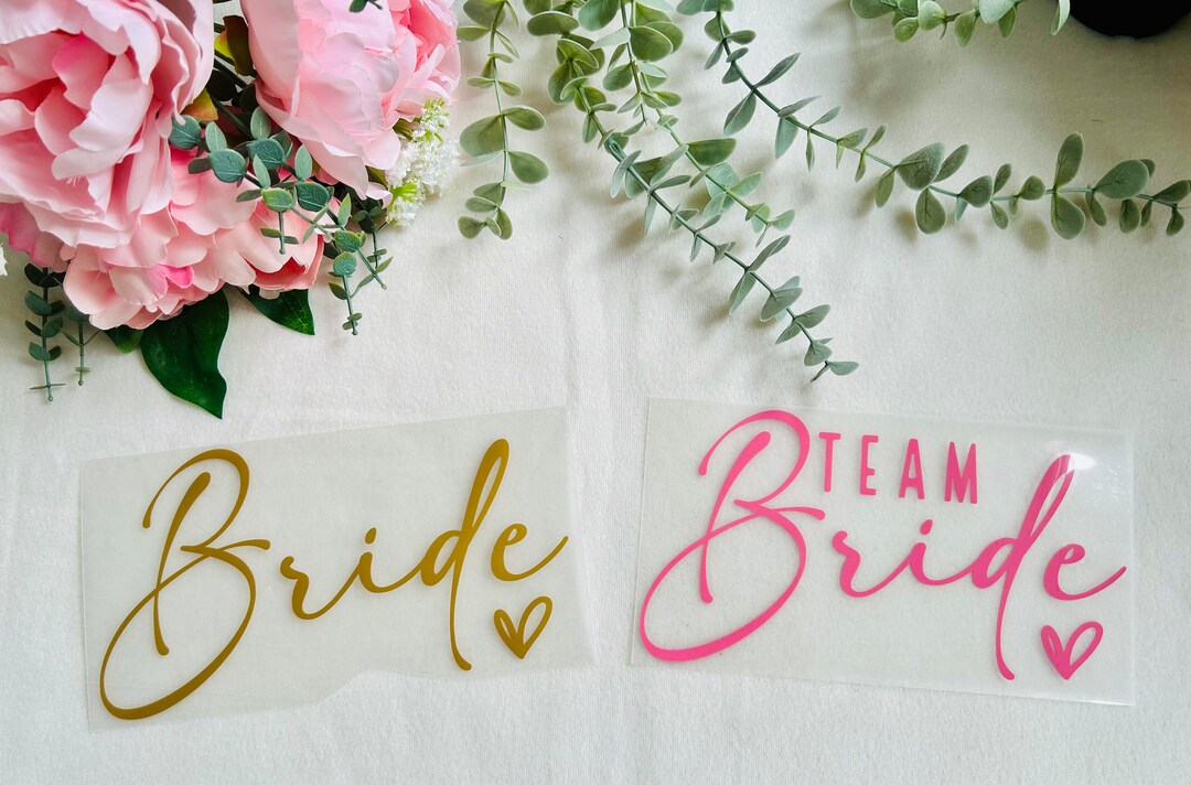 Bride / Team Bride Heat Transfer Decal: DIY Iron on Wedding Accessory ...