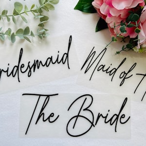 Bride/Bridesmaid/Maid of honor/Mother of the Bride t-shirt transfer, Wedding decal, Heat Transfer, DIY transfer, Iron On imagem 3