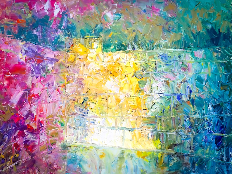 Jewish Art The Western Wall of Light Giclée Print on Canvas Israel painting Judaica Art Modern Jewish image 2