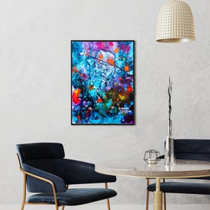 Jewish Art - Chabad - Lubavitch REBBE - Menachem Mendel Schneerson - Giclée Print on Canvas - Israel painting - Judaica Art - Modern Jewish