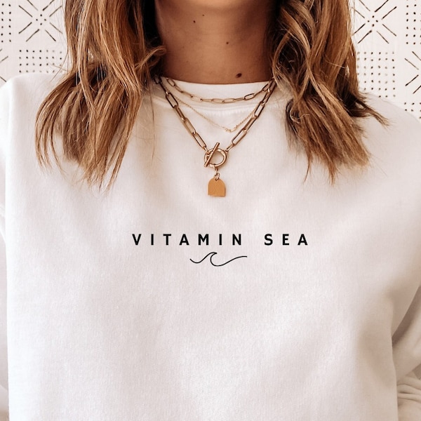 Sudadera de mar vitamina / Colores cómodos / Regalo amante de la playa / Regalo amante del océano / Regalo curativo / Sudadera de viaje / Sudadera de vacaciones /