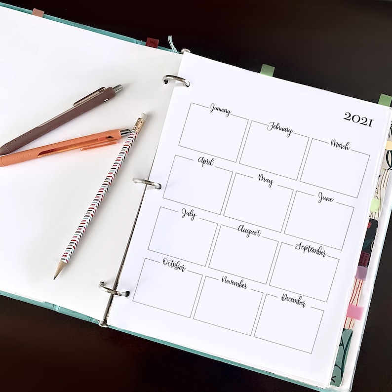 Annual Planning Set 2021 Including Year at a Glance and Attendance