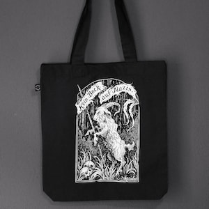 Kein Bock auf Nazis Screen Printed Tote Bag white print on black organic cotton bag image 1