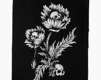 Deadly Poppy - screen printed patch