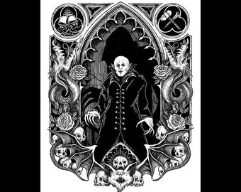 Art print "Nosferatu" - illustration in black and white