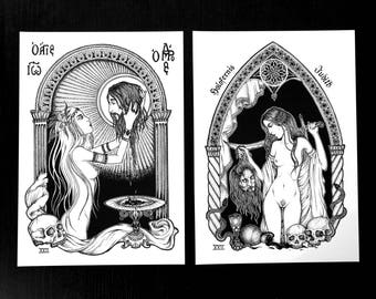 Art Print Set - Salome and Judith - Illustrations in black and white