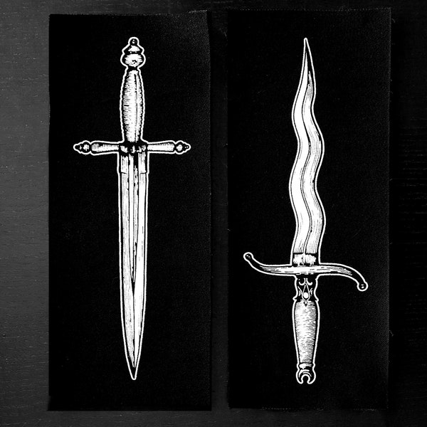 Patch set "Daggers" -  two screen printed and hand cut dagger patches