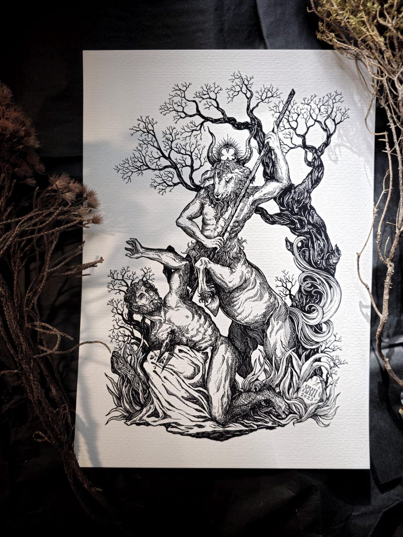 Art Print antihero Illustration in Black and White Etsy