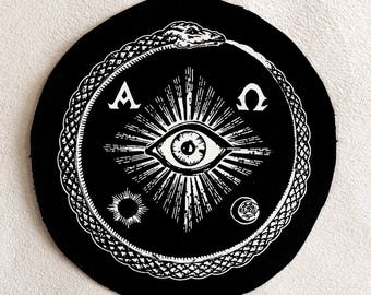 screen printed patch "Eye of Ouroboros"