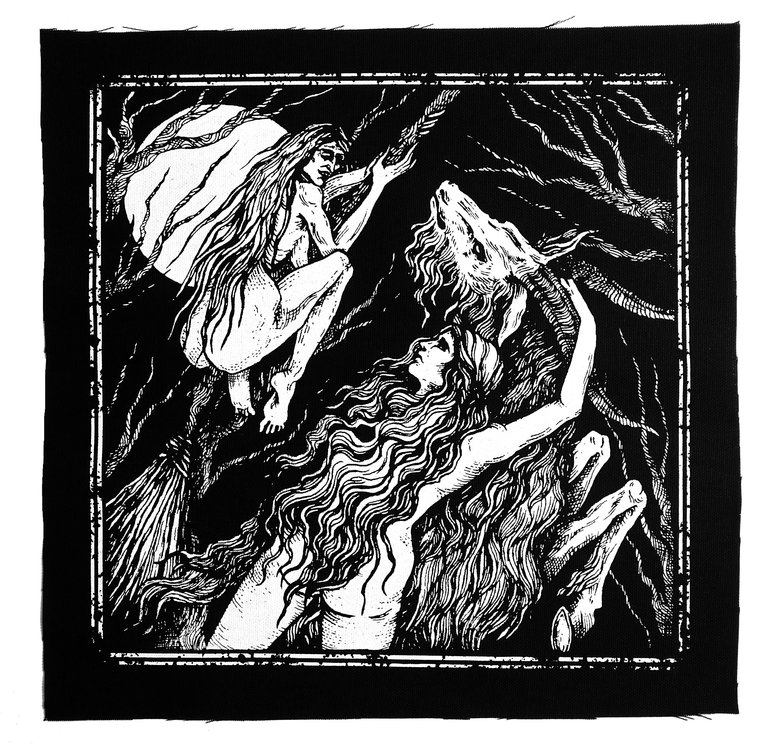 Screen printed backpatch "Maiden and Crone"