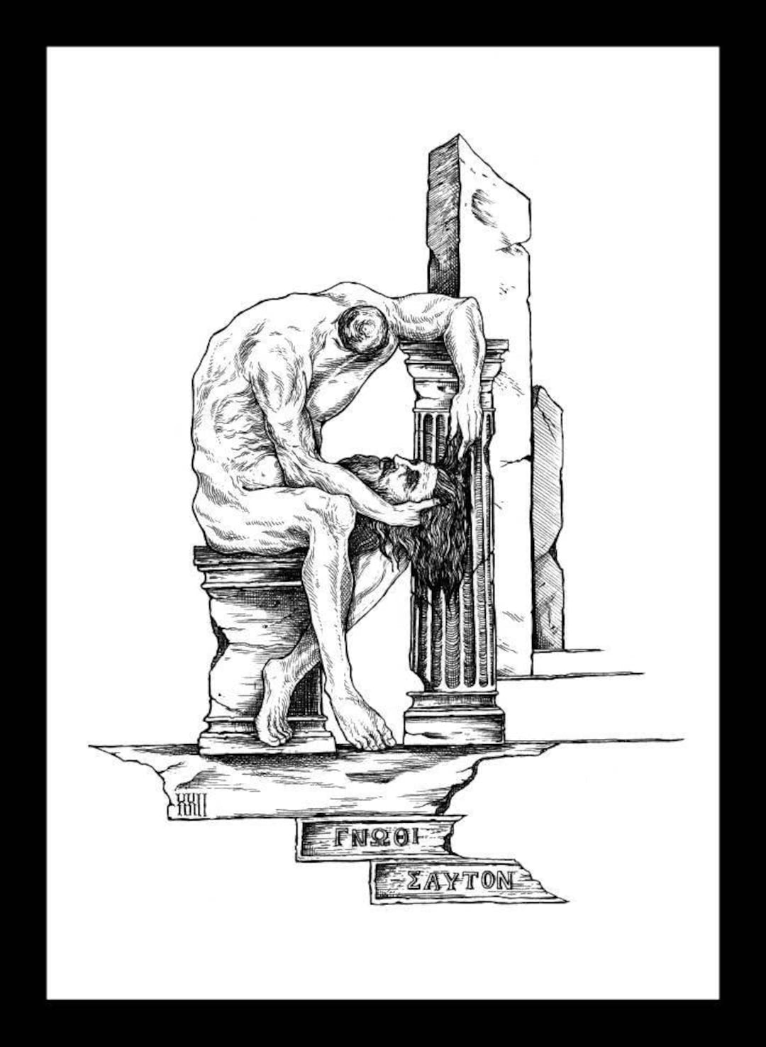 Self-reflection - Art Print - Black and White - Din A4 - Etsy