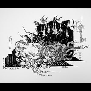Necrophania - Art Print - Illustration in black and white