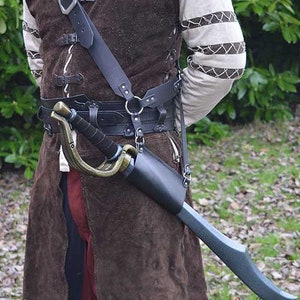 Alexios Baldric Leather Sword Scabbard Larp, Cosplay, Costume image 1