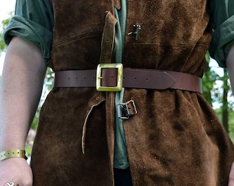 Osten Belt - Brown - High-Quality Buffalo Leather - LARP Costume, Cosplay or Gifts