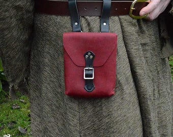 Corym Wolf A6 Leather Pouch - Brown - Larp, Cosplay and Medieval Costume