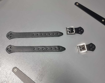 Small Strap & Buckle Set - 19cm - Black - Larp, Cosplay, Costume, Leather Work