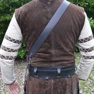 Alexios Baldric Leather Sword Scabbard Larp, Cosplay, Costume image 5