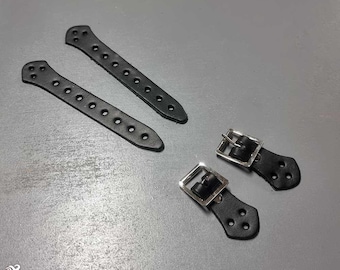 Small Strap & Buckle Set - 15cm - Black - Larp, Cosplay, Costume, Leather Work