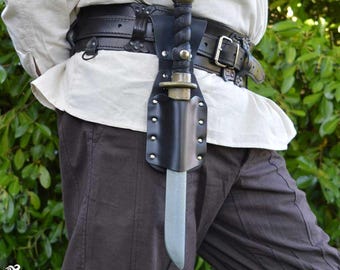 Earl LARP Dagger Scabbard with Popper - Black