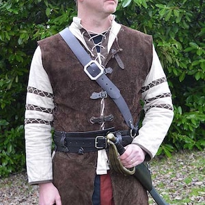 Alexios Baldric Leather Sword Scabbard Larp, Cosplay, Costume image 3