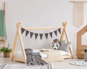 Single TIPI bed for kids - TALO D11 - Natural or painted