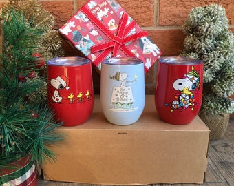 WEIHNACHTEN Peanuts Snoopy und Woodstock Y "Holiday Season" Weinbecher 12 Unze