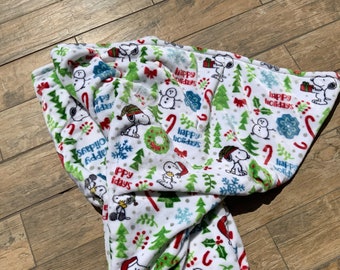 SNOOPY Peanuts "Christmas Calligraphic" Beautifully Home Decorative ChristmasThrow Blanket Collection