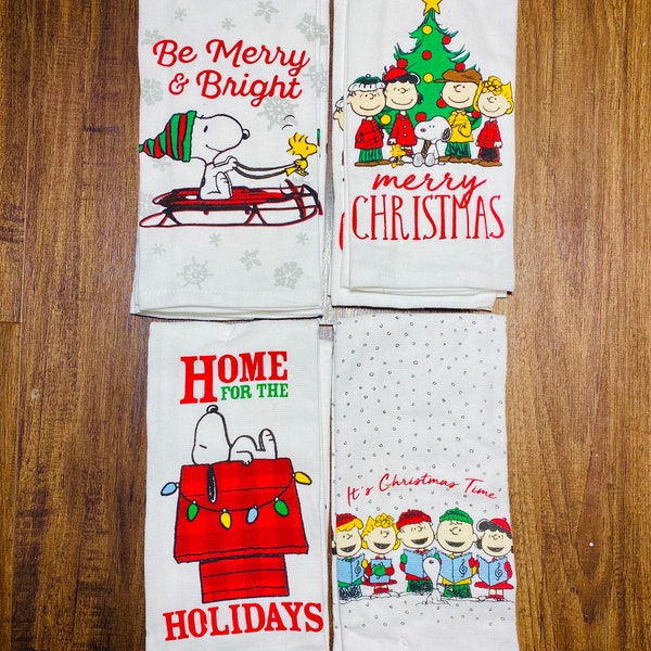 Snoopy Towels Christmas Etsy