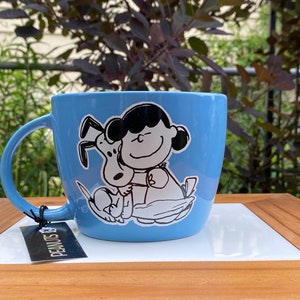 Peanuts SNOOPY &quot;Snoopy Blue  Joy Hug&quot; 22oz Home Ceramic Mug Collection