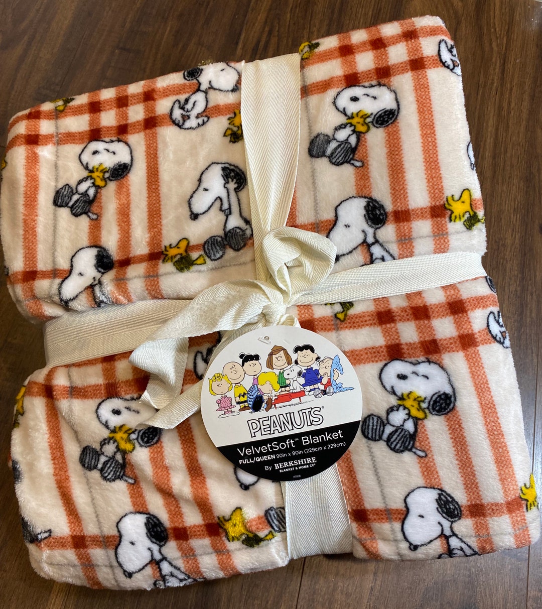 Peanuts Snoopy and Woodstock Plaid Blanket Full-queen-king - Etsy