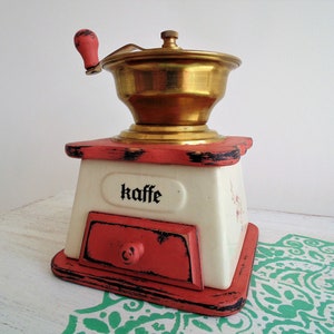 Vintage Porcelain Coffee Grinder, Coffee Mill,Pink coffee grinder