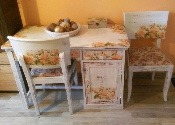Shabby Chic Furniturewood Furniture Setwooden Deskantique Etsy