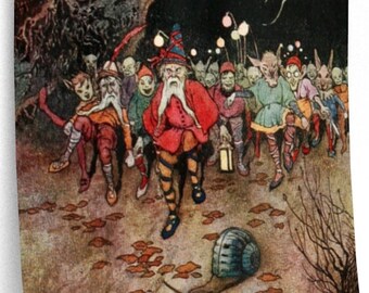 Warwick Goble Gnomes Marching Poster
