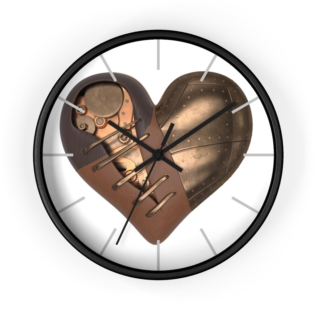 Wall Clock Stitched Heart 