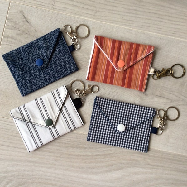 Porte-clés pochette en tissu et jean, porte-clefs en tissu