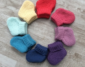 Baby booties, pure wool booties (100% Merino), hand-knitted, wool booties