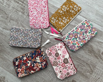 Petite trousse en Liberty, trousse à maquillage, trousse de sac, petite trousse